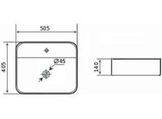 Раковина накладная Timo Inari TK-505MB 50см чёрный